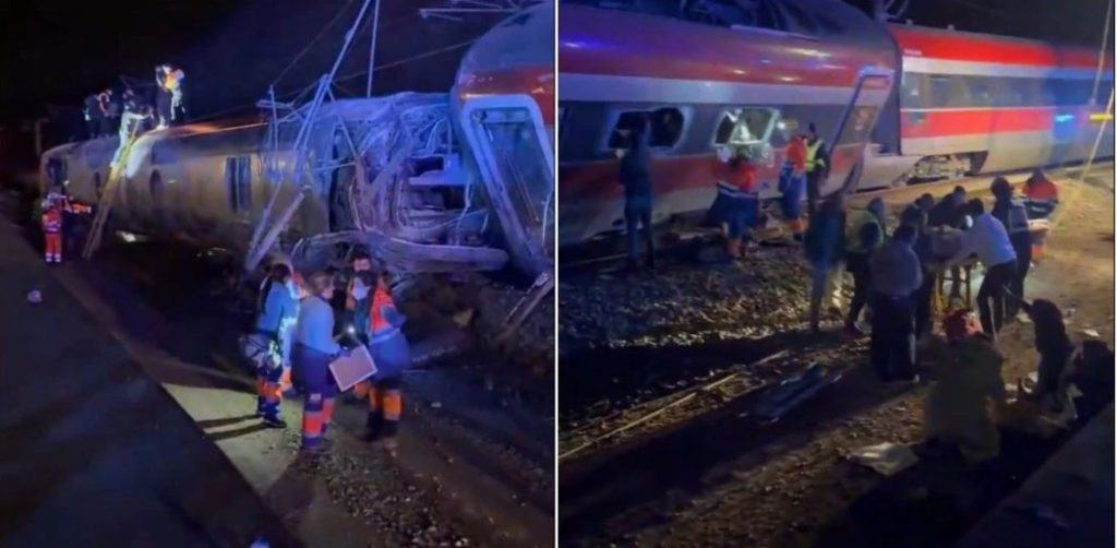 dva voza na jugu spanije iskocila sa sina i sudrila se poginulo 24 osobe dok je njih 73 povrijedjeno