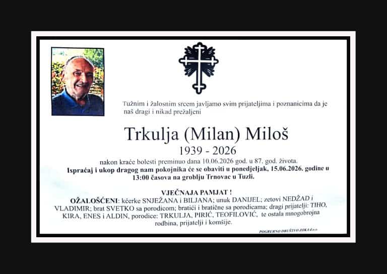 In memoriam, Milos Trkulja
