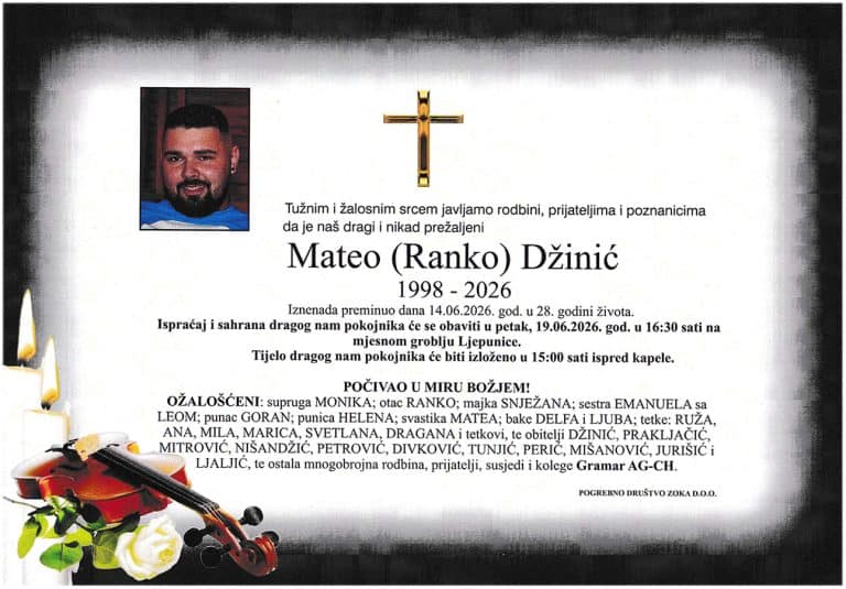 In memoriam, Mateo Dzinic
