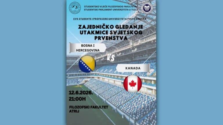 studenti u tuzli organizuju zajedniocko gledanje utakmice bih - kanada na sp