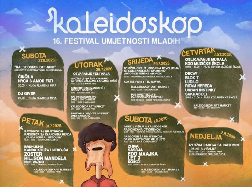 sesnaesto izdanje festivala mladih kaleidoskop u tuzli se otvara 28 jula
