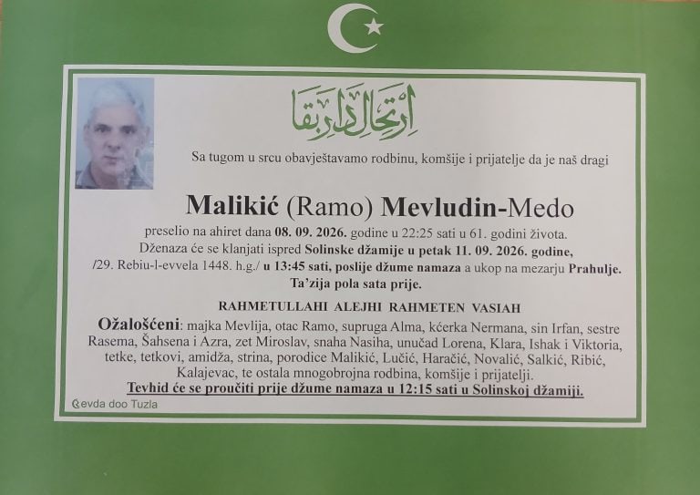 In memoriam, Mevludin Malikic