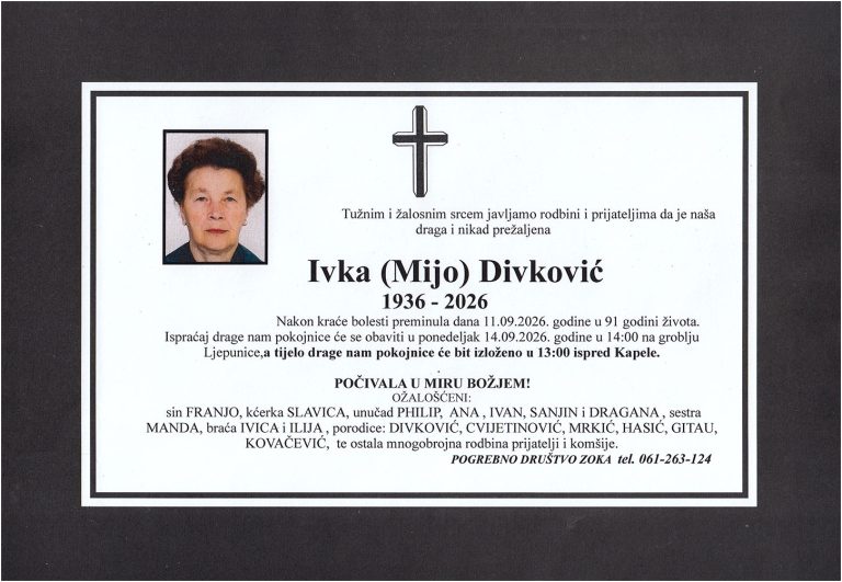 In memoriam, Ivk Divkovic