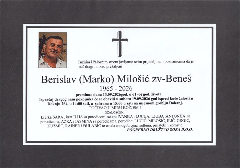 In memoriam, Berislav Milosic