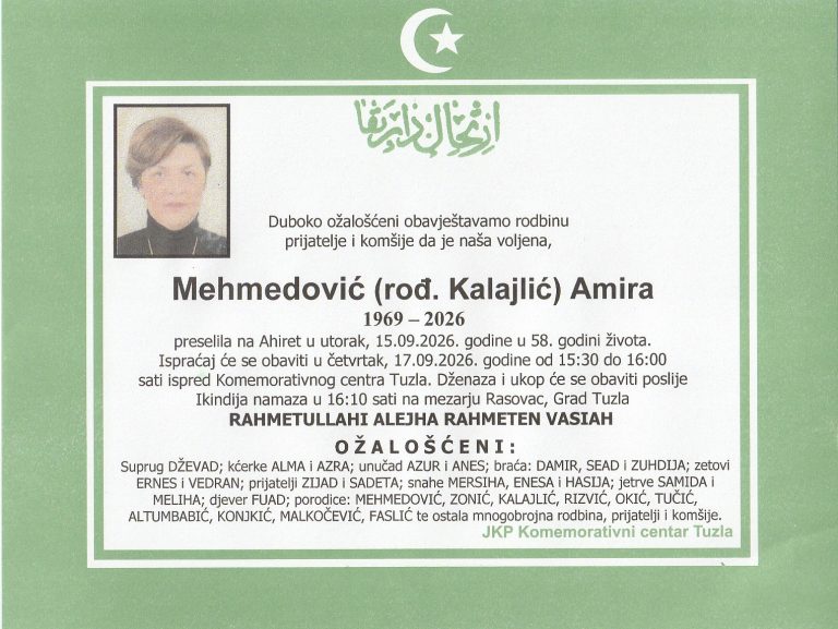 In memoriam, Mehmedovic