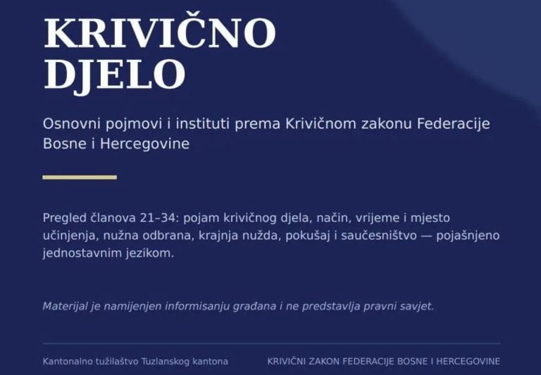 tuzilastvo tk pripremilo vodic za gradjane objasnjenoi neki od pravosudnih termina