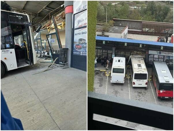 Saobraćajna nesreća dogodila se danas u Živinicama kada je autobus iz još neutvrđenih razloga udario u objekat Autobuske stanice