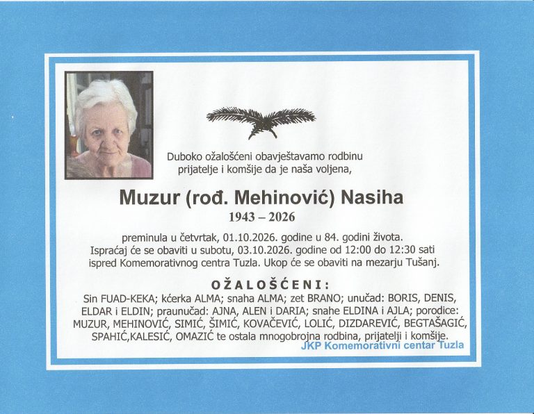 In memoriam, Nasiha Muzur
