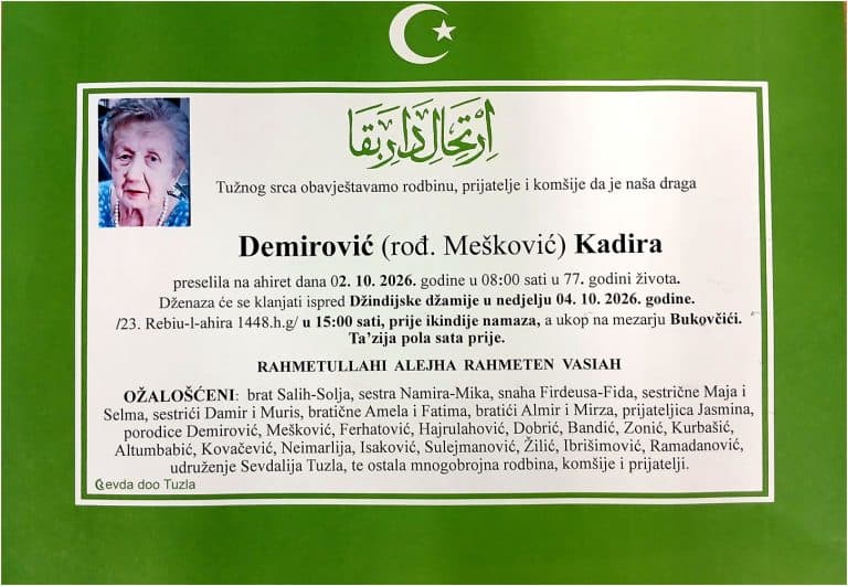 In memoriam, Kadira Demirovic