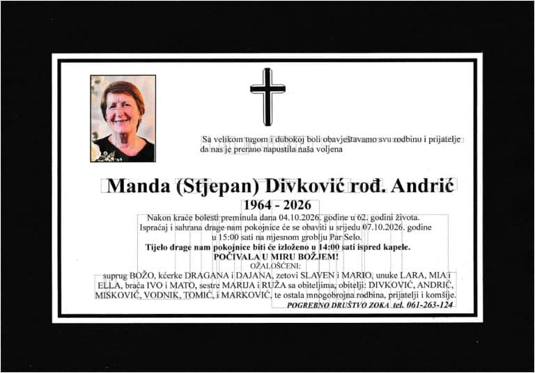 In memoriam, Manda Divkovic