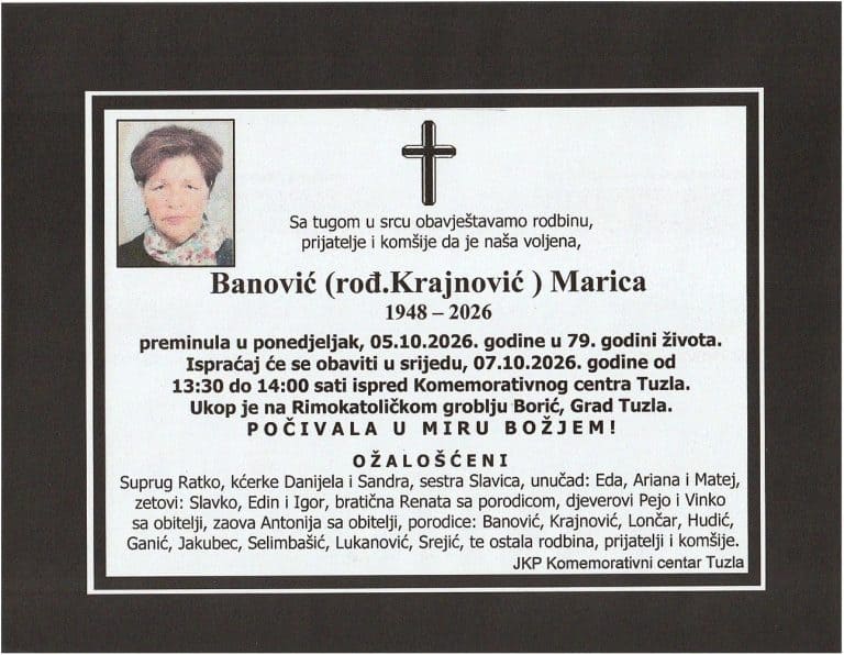 In memoriam, Marica Banovic