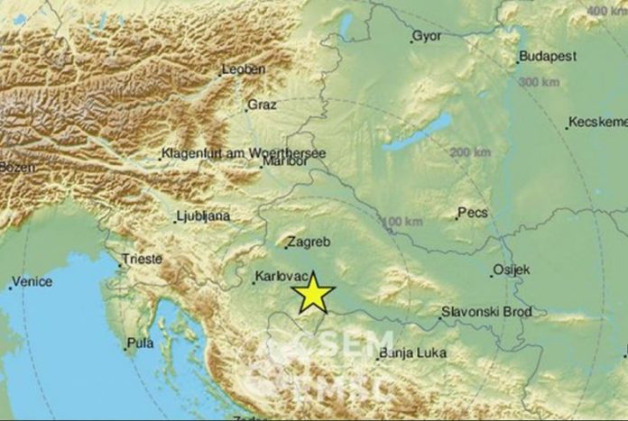 zemljotres jacine 3,4 stepena merkalija sisacko-moslovacka zupanija hrvatska