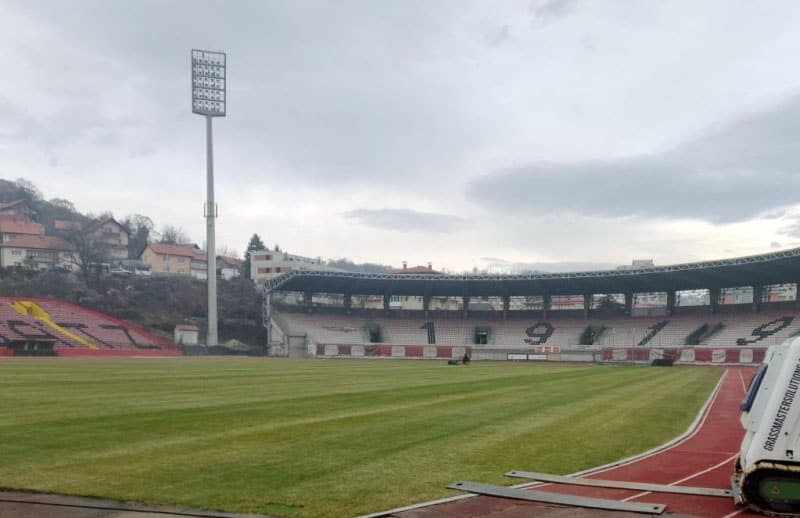 zavrseni radovi promjenjena travnata povrsina ju gradski stadion tusanj tuzla fk sloboda fk tuzla city