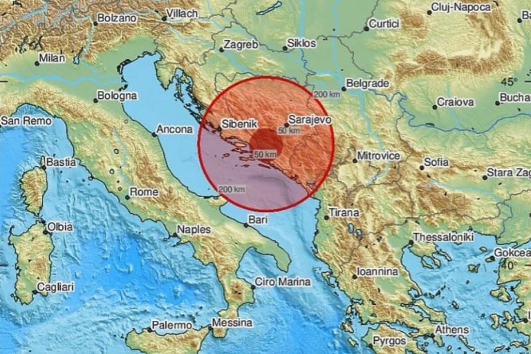 umjereni zemljotres hercegovina epicentar u blizini stoca osjetio se i u dalmaciji