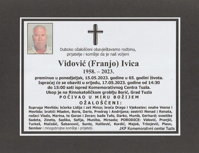 In memoriam Ivica (Franje) Vidović Tuzla L!VE