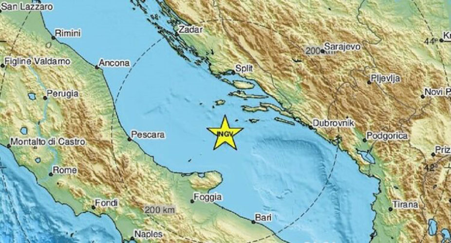 zemljotres jacine 2,8 po rihteru epicentar 109 kilometara juzno od splita jadransko more