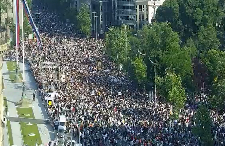 poceo novi protest srbija protiv nasilja opozicija veliki broj gradjana beograd