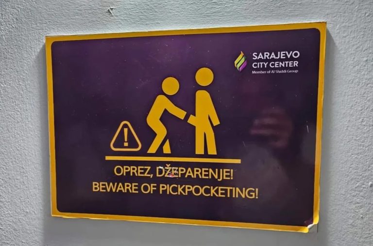 upozoreje gradjanima i turistima na dzeparose sarajevo