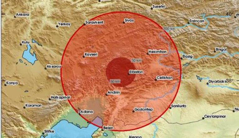 snazan zemljotres nugoistok turske 5 stepeni po rihteru