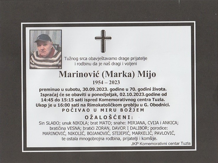 In memoriam, Mijo Marinovic