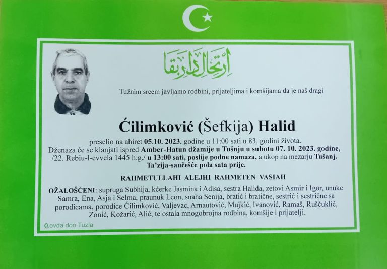 In memoriam, Halid Cilimkovic