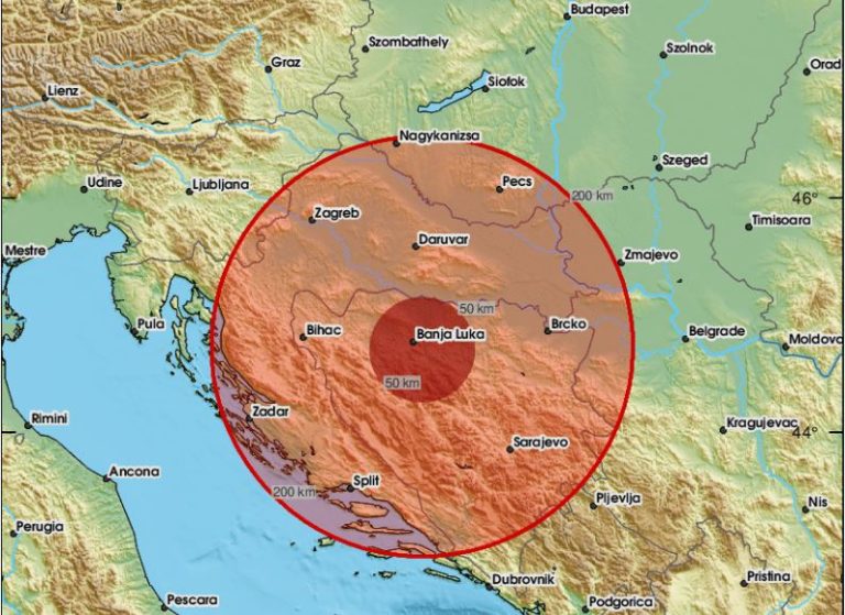 zemljotres jacine 3,0 stepeni po rihterovoj skali pogodio banjaluku