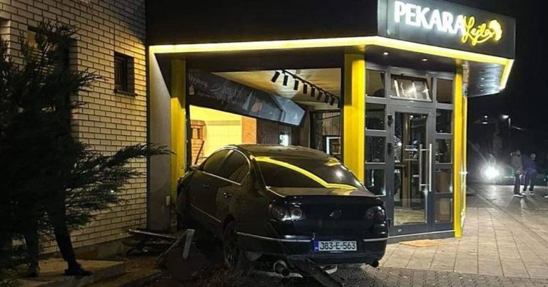 pijani vozac izgubio kontrolu nad automobilom pa uletio u pekaru u kalesiji