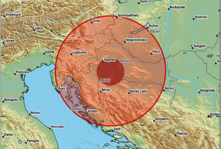 blazi zemljotres sinoc zabiljezen nedaleko od siska u hrvatskoj