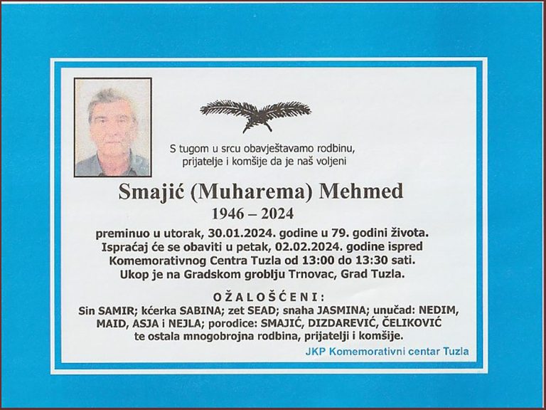 In memoriam - Mehmed Smajić