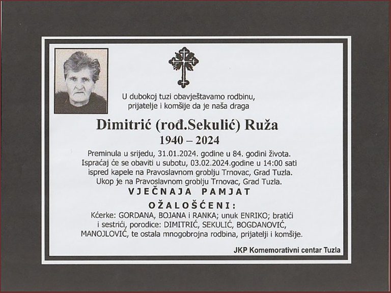 In memoriam - Ruža Dimitric