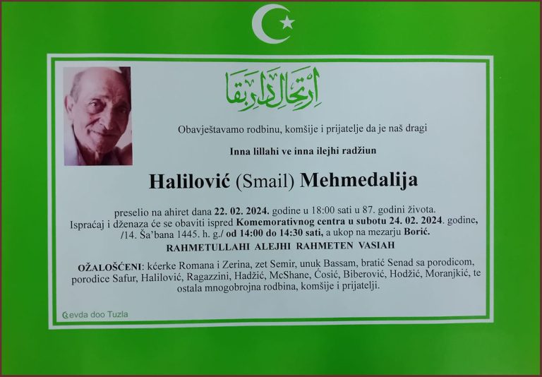 In memoriam - Mehmedalija Halilovic