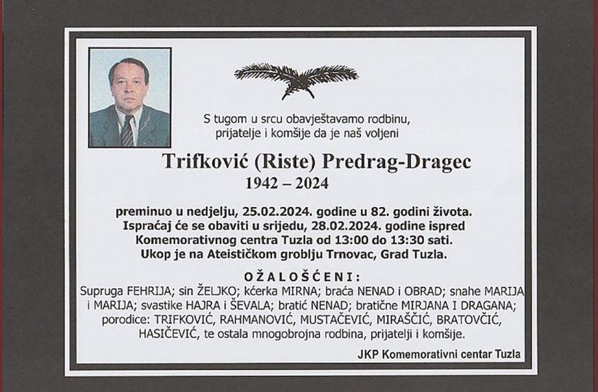 In memoriam - Predrag Terifkovic Deragec - Tuzla