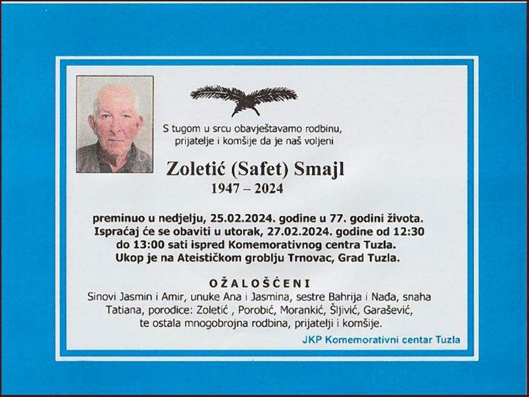 In memoriam, Smajl Zoletic
