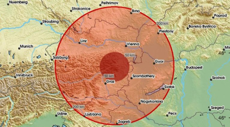 tokom noci austriju tacnije dio izmedju beca i graza pogodio zemljotres jacine 4,5 po rihteru