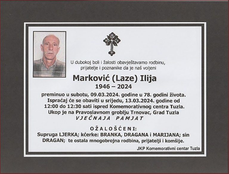 In memoriam - Ilija Markovic