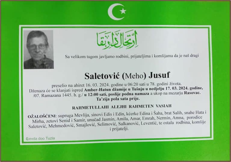 In memoriam - Jusuf Saletovic