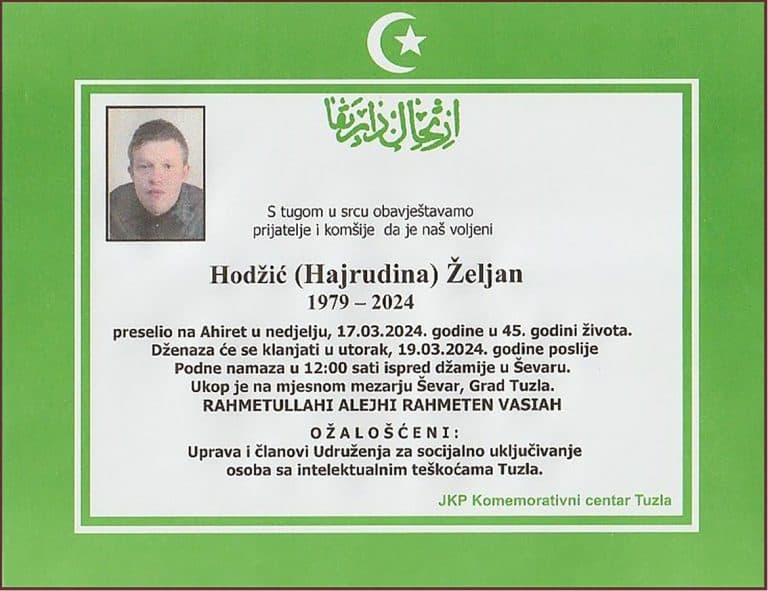 In memoriam, Zeljan Hodzic