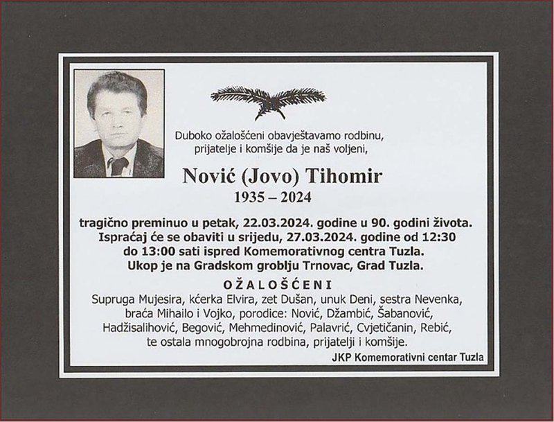 In memoriam - Tihomir Novic