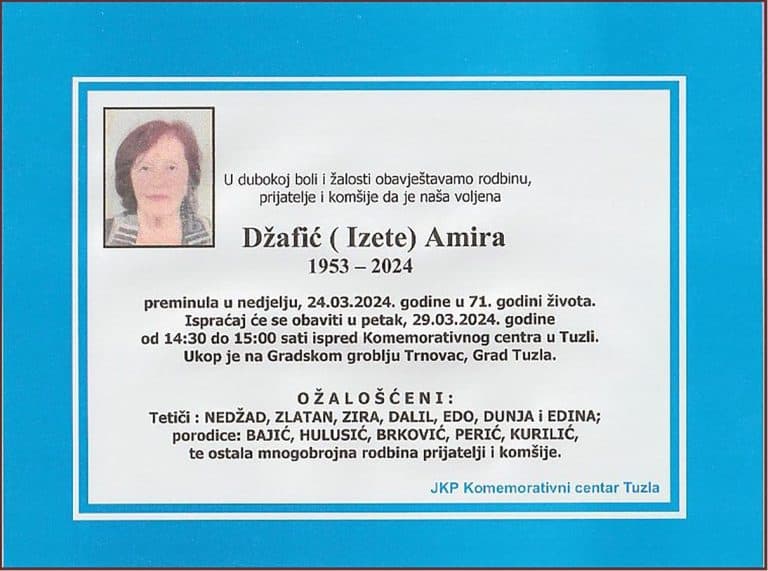In memoriam - Amira Dzafic