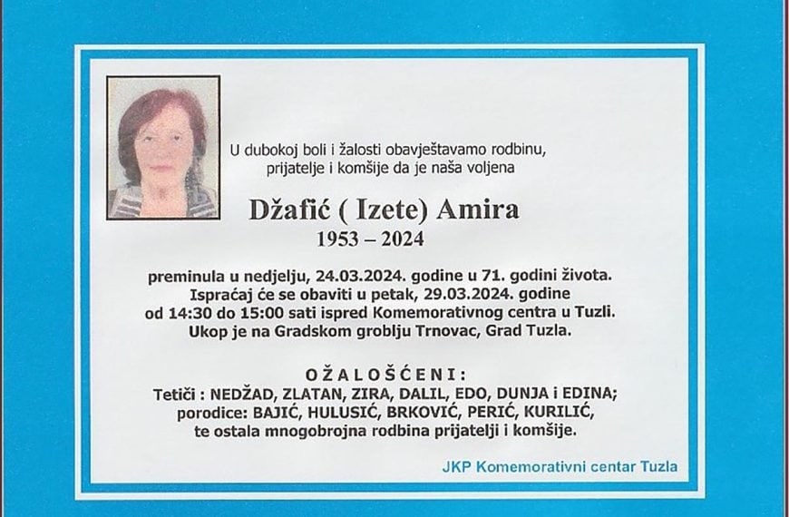 In memoriam - Amira Dzafic
