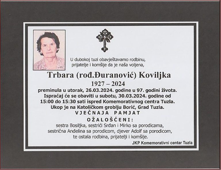 Koviljka Trbara - In memoriam