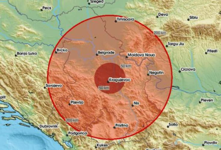 zemljotres jacine 3,4 stepena po rihteru pogodio srbiju epicentar u blizini kragujevca