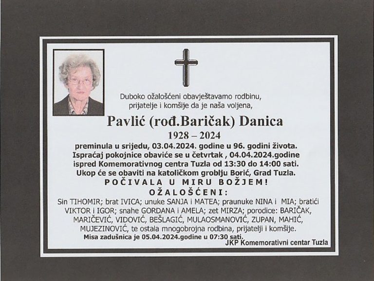 In memoriam - Danica Pavlic