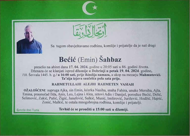 In memoriam, Sahbaz Becic