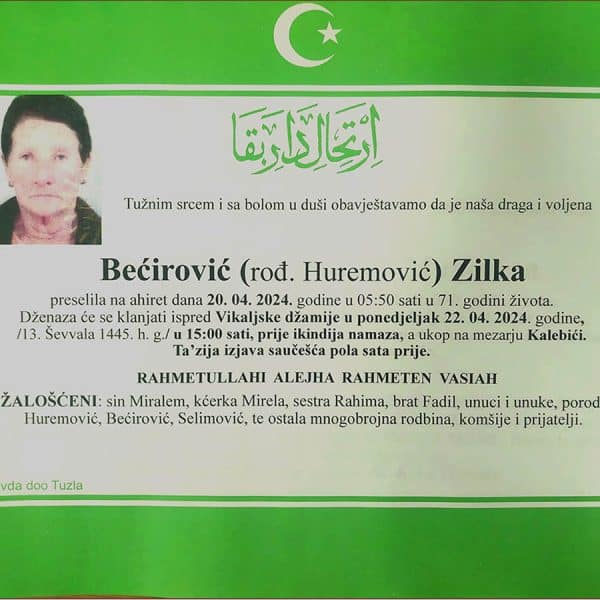 In memoriam, Zilka Becirovic