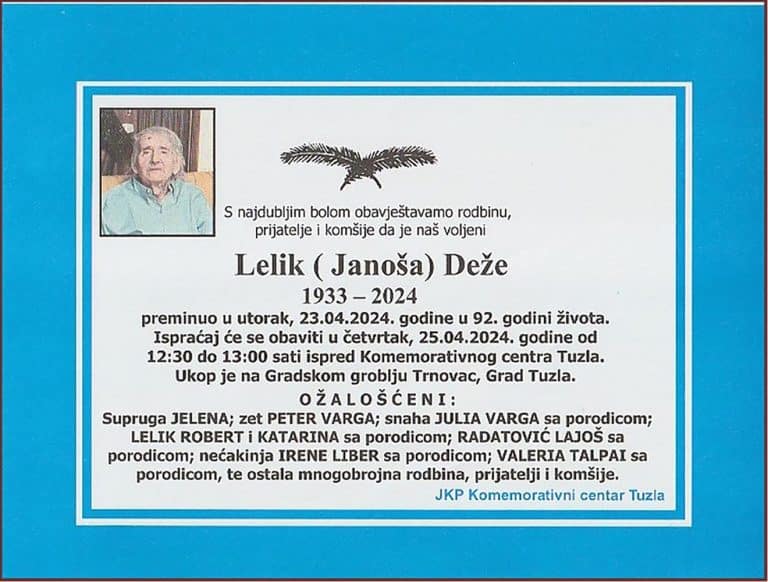 In memoriam, Deze Lelik
