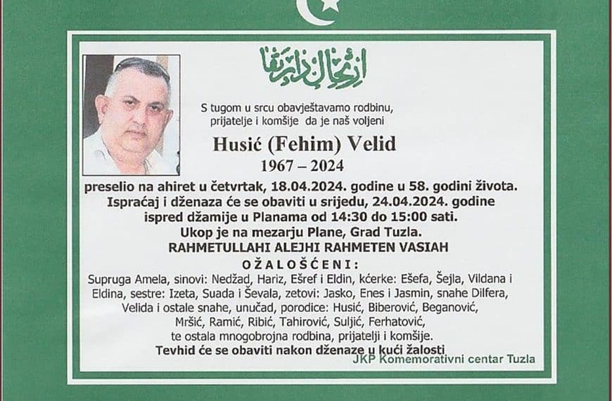 In memoriam, Velid Husic