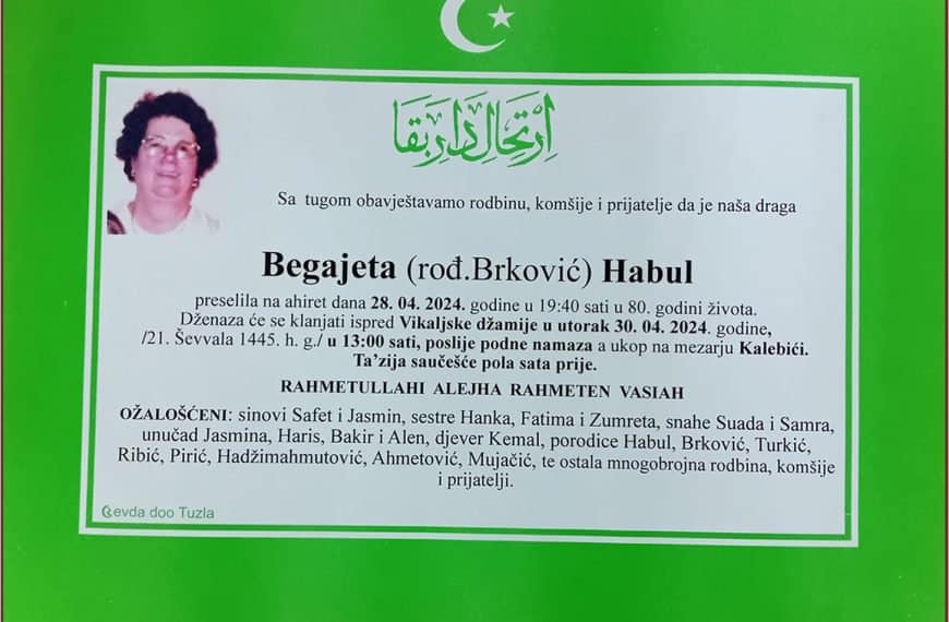 In memoriam: Begajeta Habul (Brković)