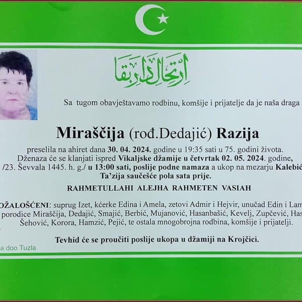 In memoriam, Razija Mirascija