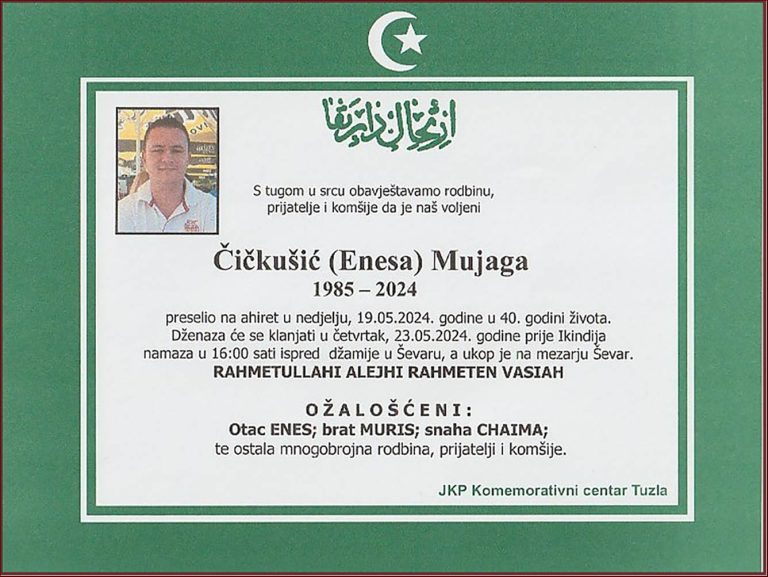 In memoriam, Mujaga Cickusic